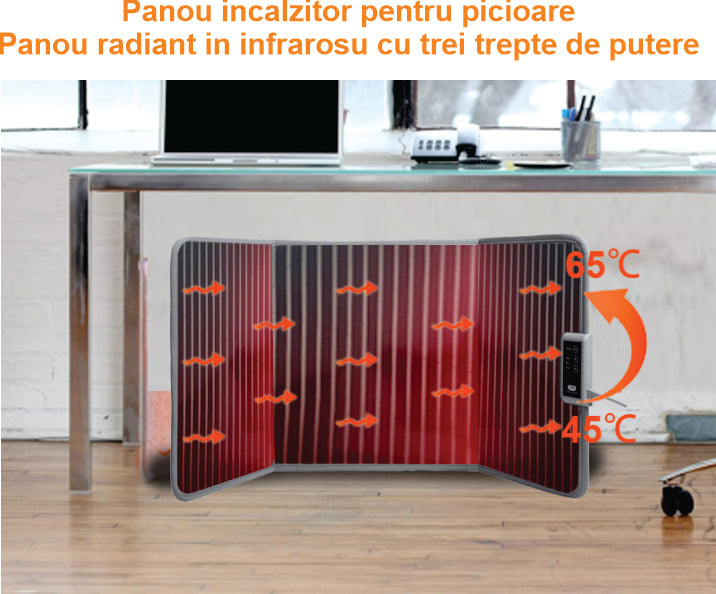 Panou incalzitor in infrarosu, pentru picioare si corp, montaj sub birou