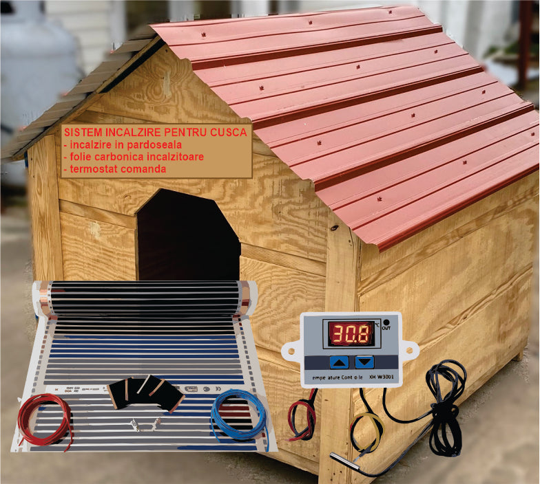 Sistem incalzire cusca caini / incalzire cusca pisici , 0.5mp, 160W/mp + termostat comanda