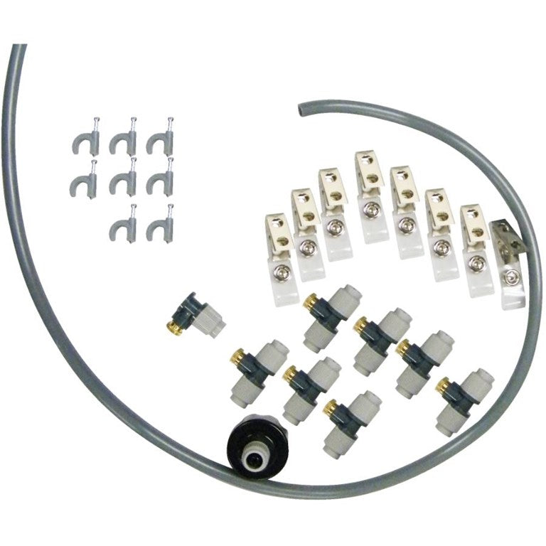 Set racire exterioara terase : Kit racire exterioara 15m, 8duze pulverizare + temporizator apa _ STOC EPUIZAT