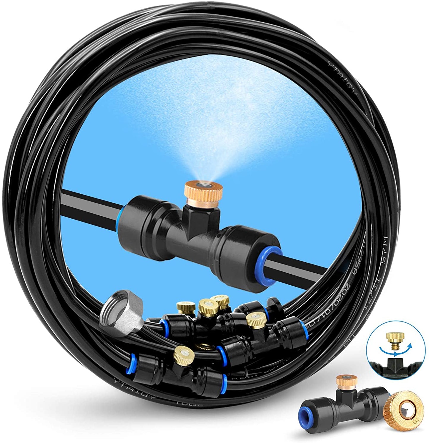 Kit racire terasa : Kit 15m racire exterioara, 15 duze alama, culoare negru