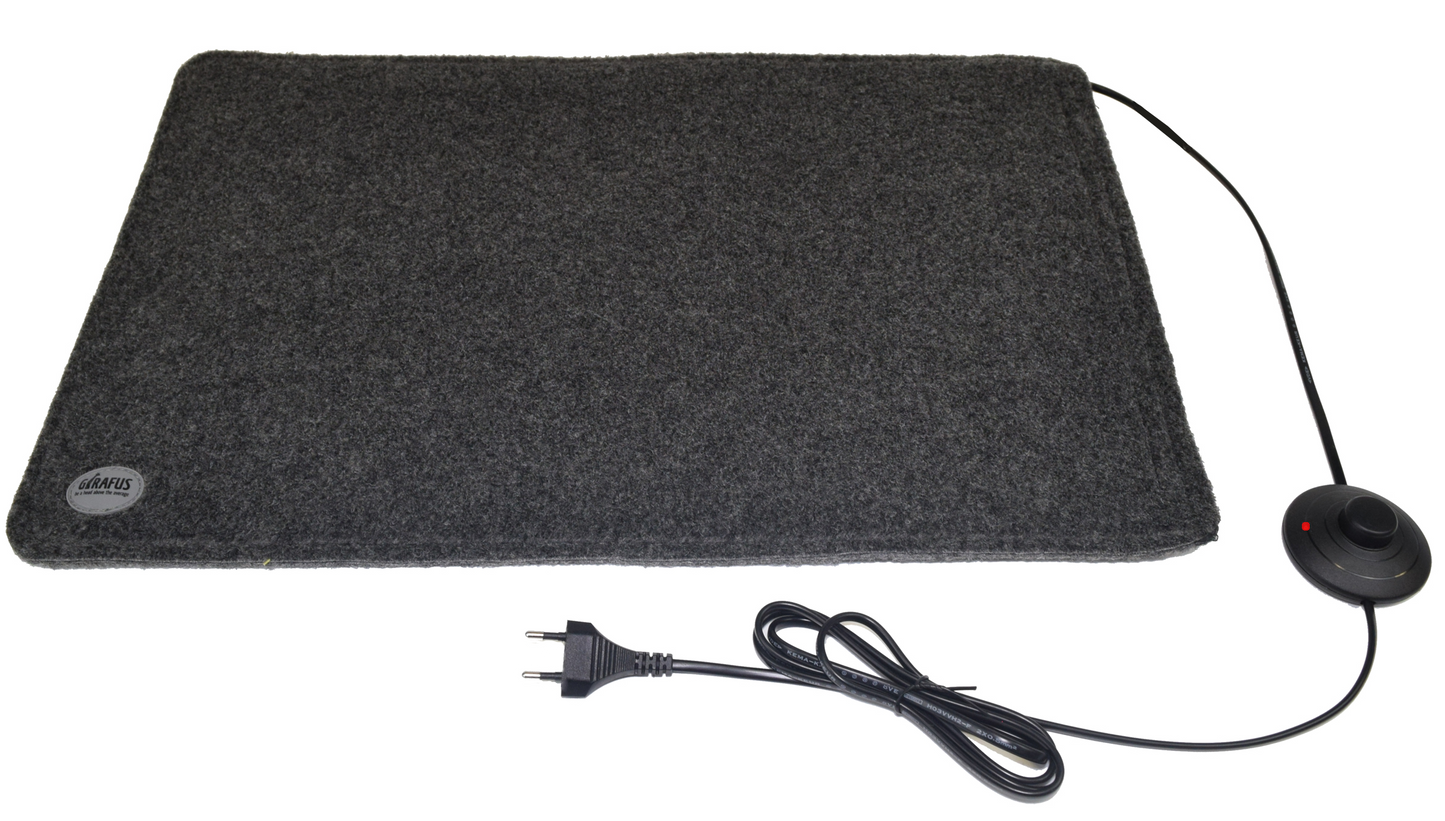 Covoras incalzitor pentru picioare, din mocheta, 85W, dimensiune 39 x 59 cm