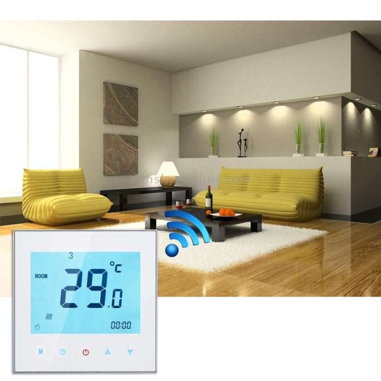 Cronotermostat WIFI, digital programabil, butoane tactile, pentru comanda sistemelor electrice de incalzire in pardoseala + panouri infrarosu _ STOC EPUIZAT