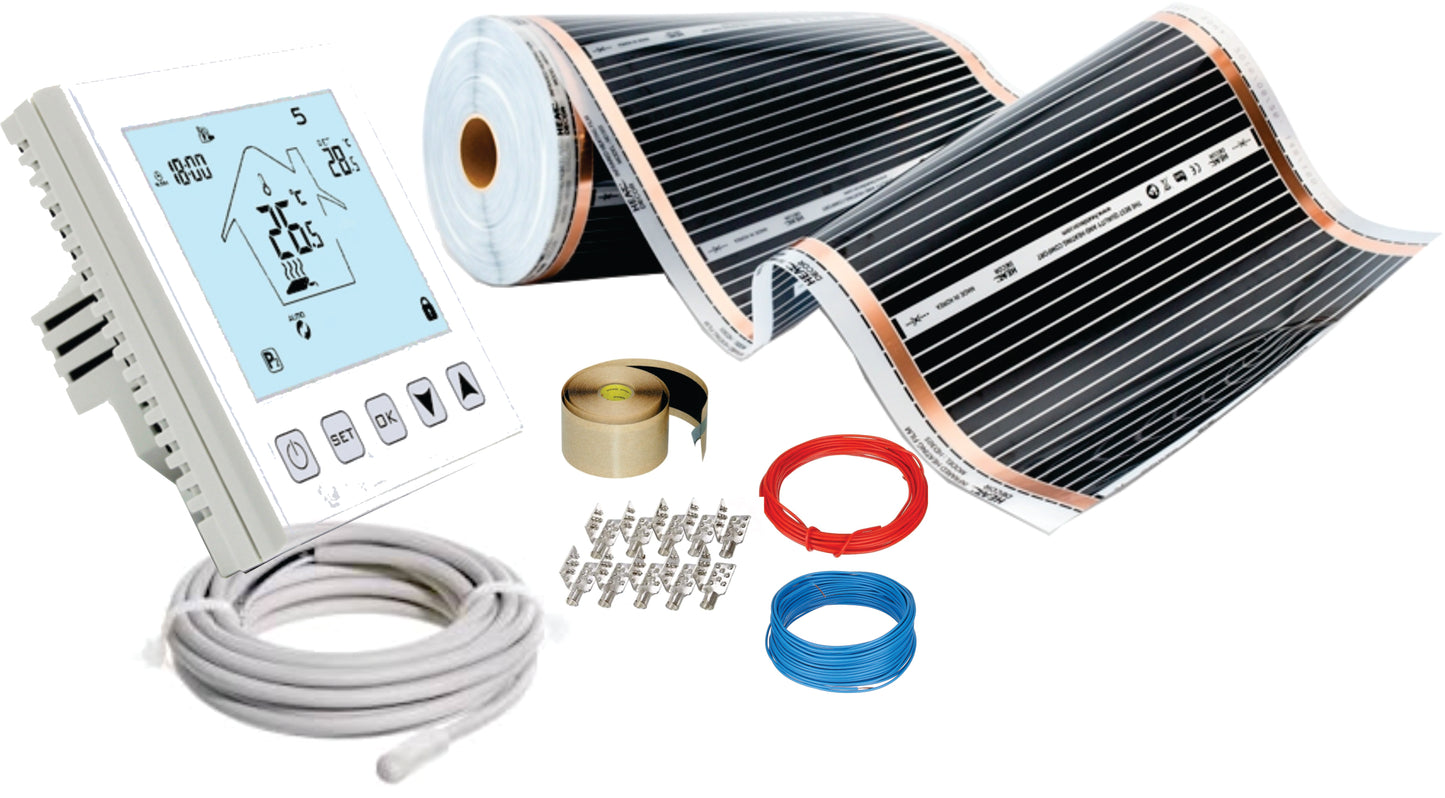 Kit incalzire pardoseala cu film incalzire +termostat digital, pentru 12.50 mp