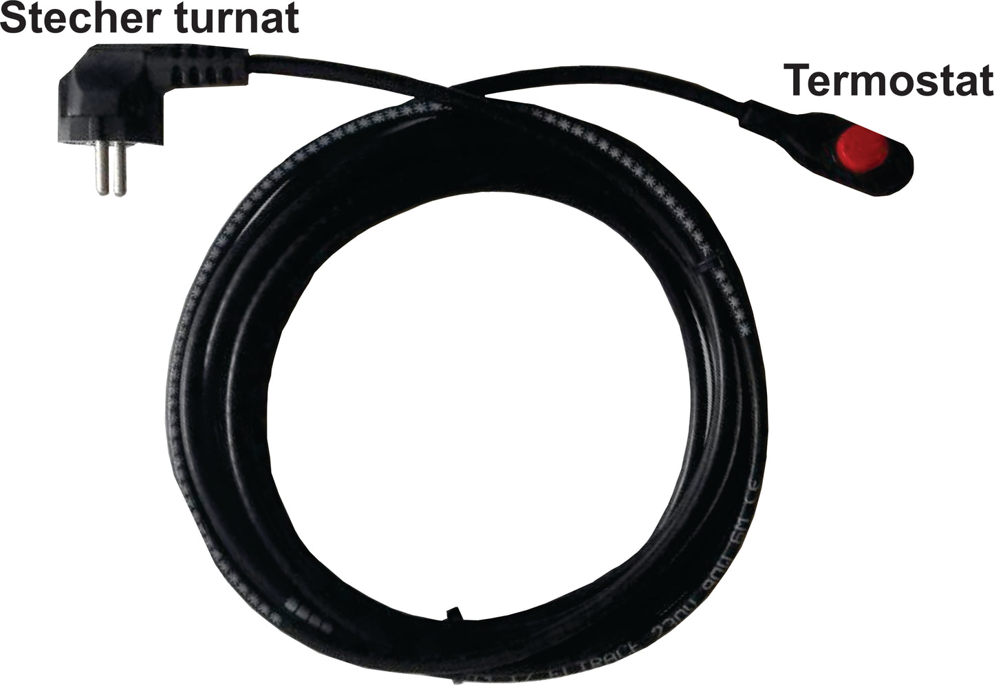Cablu antiinghet conducte 15W/m – Kit 25m degivrare conducte, cu termostat si stecher
