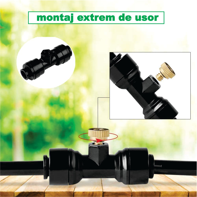 Kit racire terasa : Kit 15m racire exterioara, 15 duze alama, culoare negru