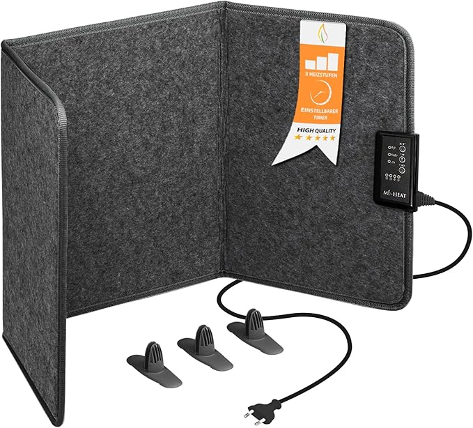 Panou încălzitor pentru picioare, panou infraroșu pliabil pentru birou, termostat reglabil, 260W,  3 trepte de căldură