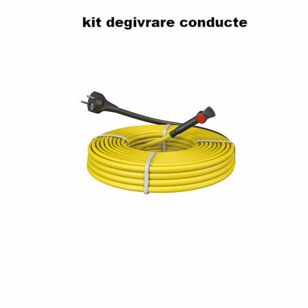 Cablu antiinghet conducte – Kit 10m degivrare conducte, cu termostat si stecher