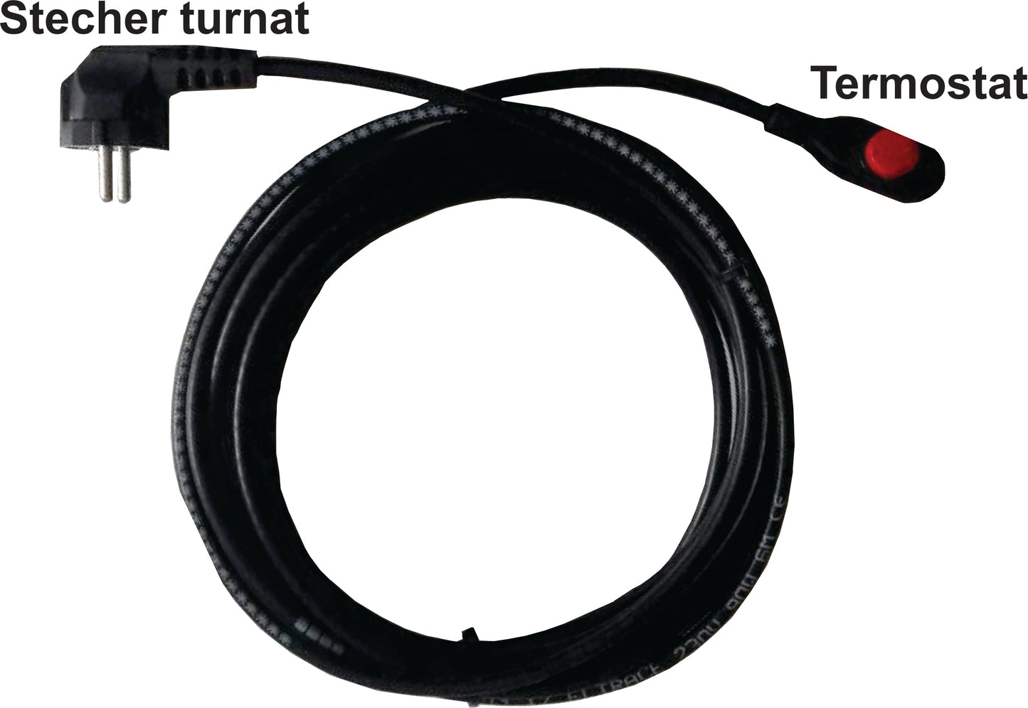 Cablu antiinghet conducte 15W/m – Kit 50m degivrare conducte, cu termostat si stecher