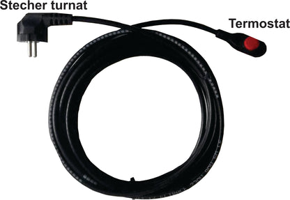 Cablu antiinghet conducte 15W/m – Kit 4m degivrare conducte, cu termostat si stecher