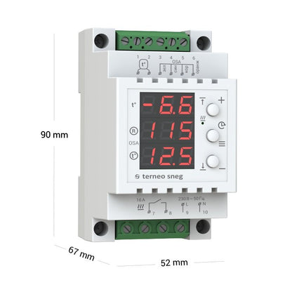 Set comanda automata TERNEO SNEG, controller+senzor umiditate+senzor temperatura, pentru degivrare terase, rampe, alei, jgheaburi, burlane